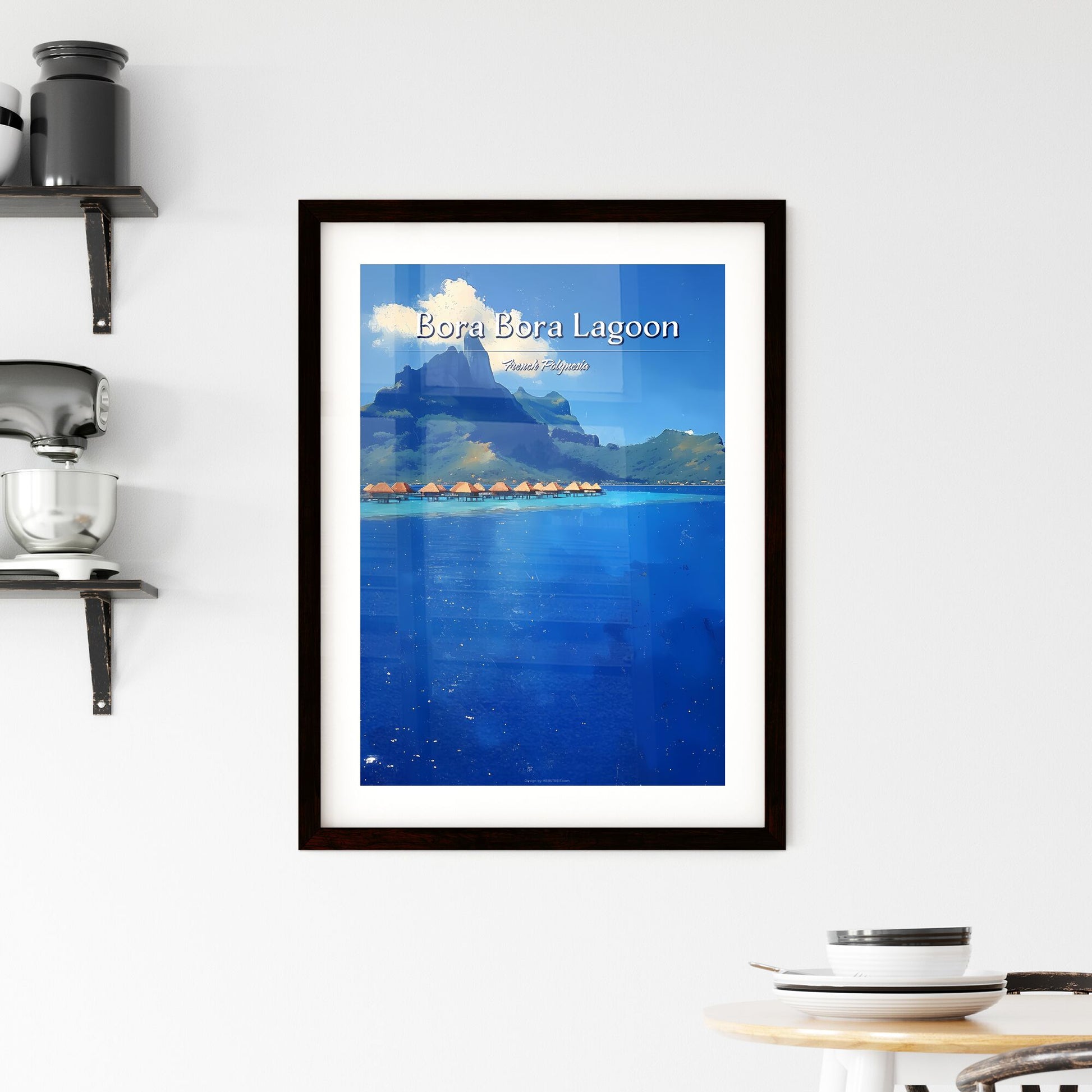 Bora Bora Lagoon, French Polynesia - Art print of a group of people in a large room with columns Default Title