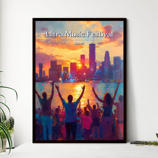 Ultra Music Festival - Art print of a man riding a horse with a red cape Default Title