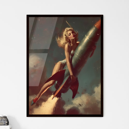 The head nurse sharply directed the nurses riding a rocket - Art print of a painting of a woman with her hands together Default Title
