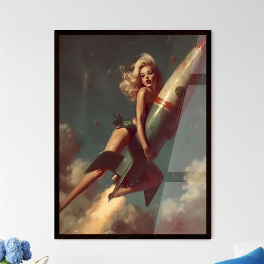 The head nurse sharply directed the nurses riding a rocket - Art print of a beach with trees and a cliff Default Title