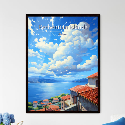 On the roofs of Perhentian Islands, Malaysia - Art print of a street with a large building and a puddle in front of it Default Title