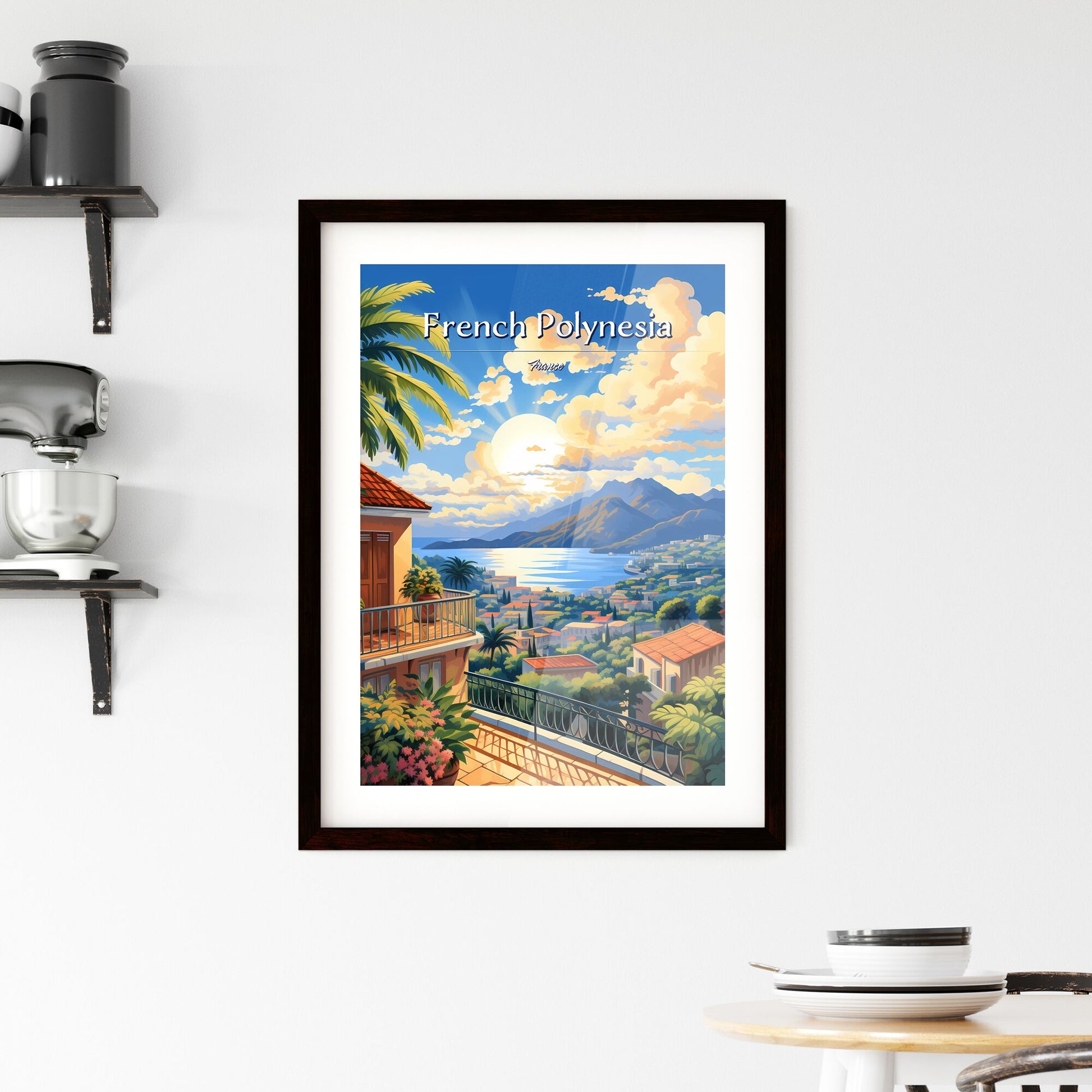 On the roofs of French Polynesia, France - Art print of a man holding a gun in front of a door Default Title