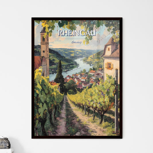 Rheingau, Germany - Art print of a group of people standing in front of a city skyline Default Title