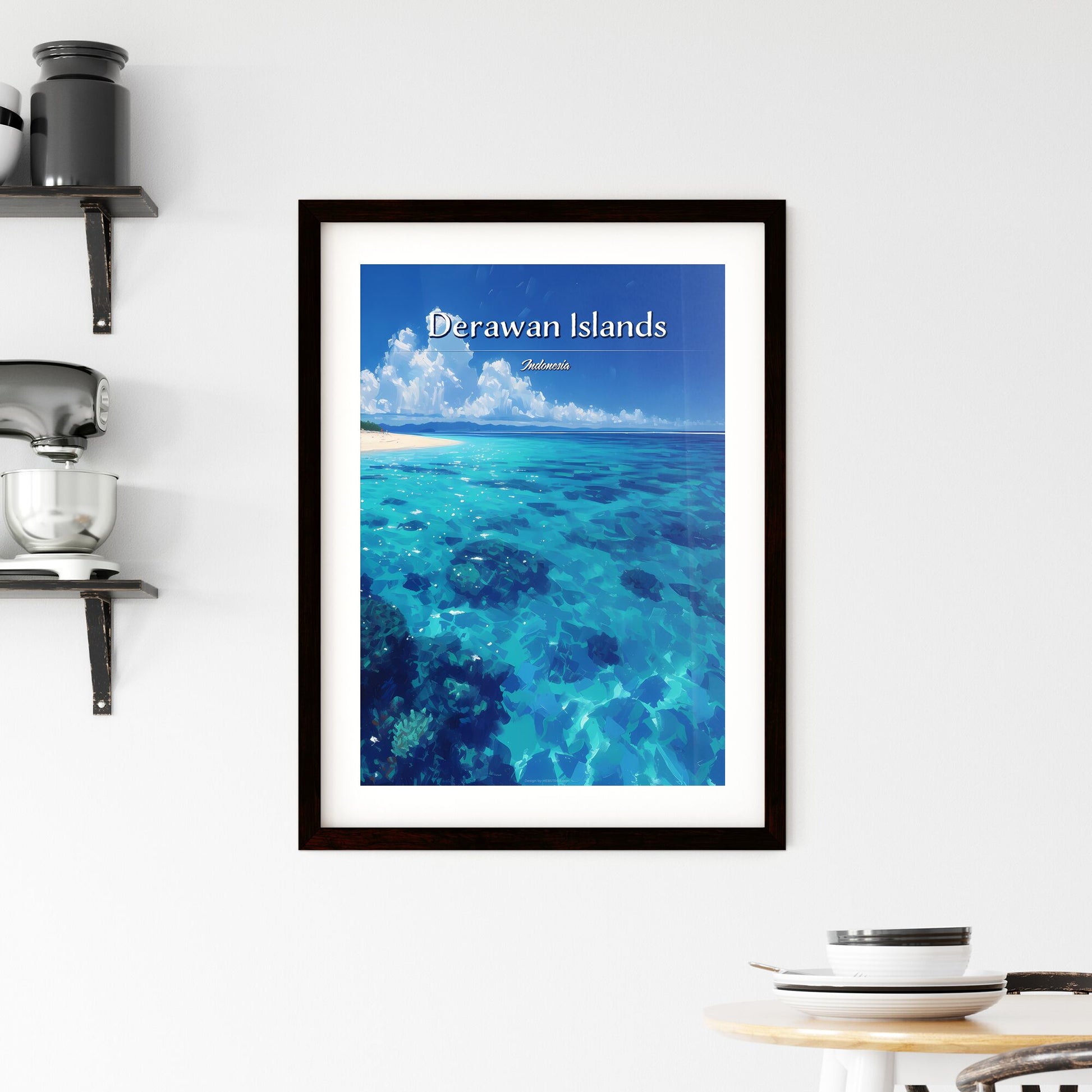 Derawan Islands, Indonesia - Art print of a building with a dome and mountains in the background Default Title