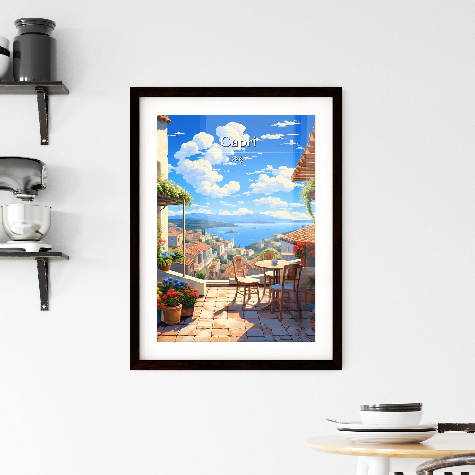 On the roofs of Capri, Italy - Art print of a couple of women in jeans Default Title