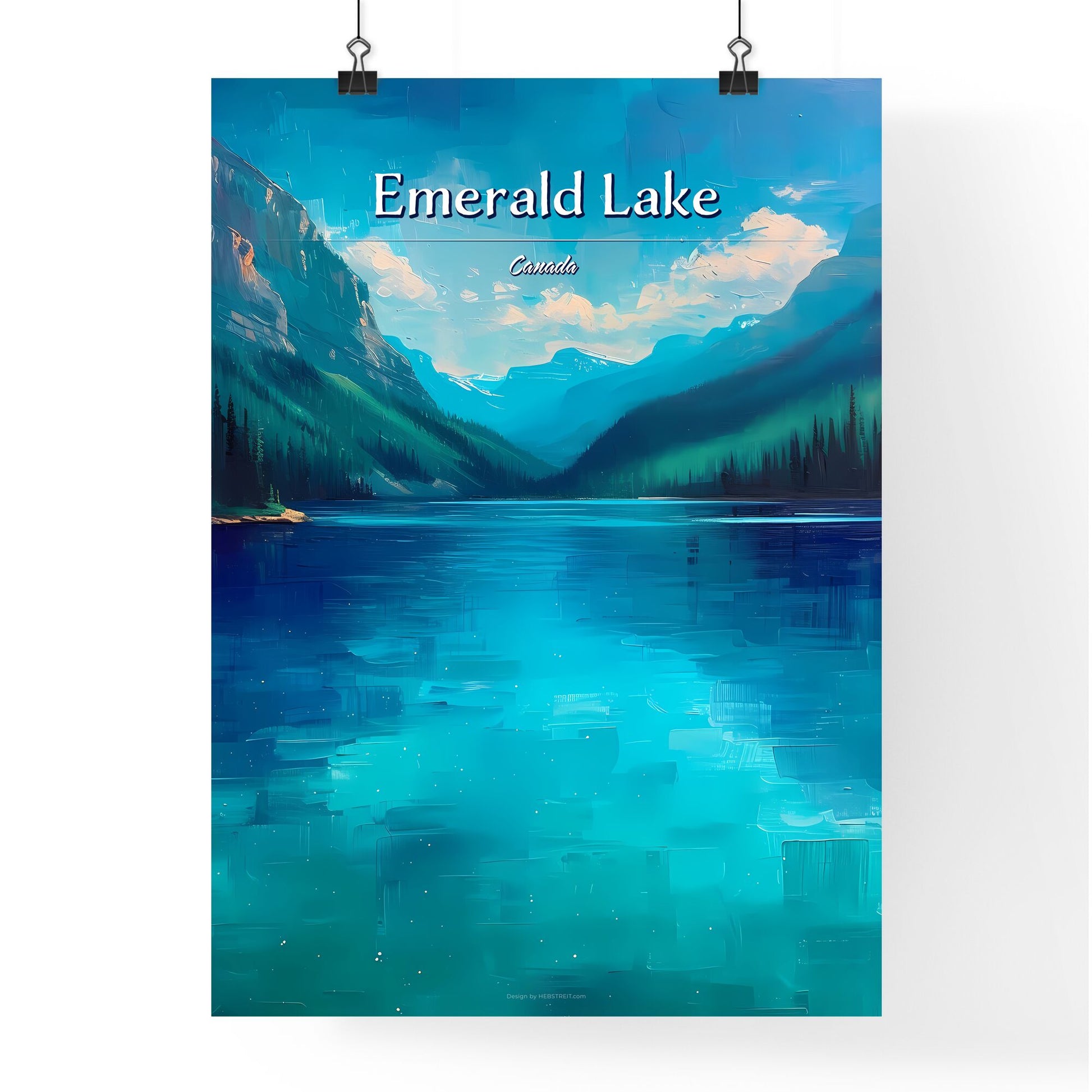 Emerald Lake, Canada - Art print of a man with ivy on his head Default Title
