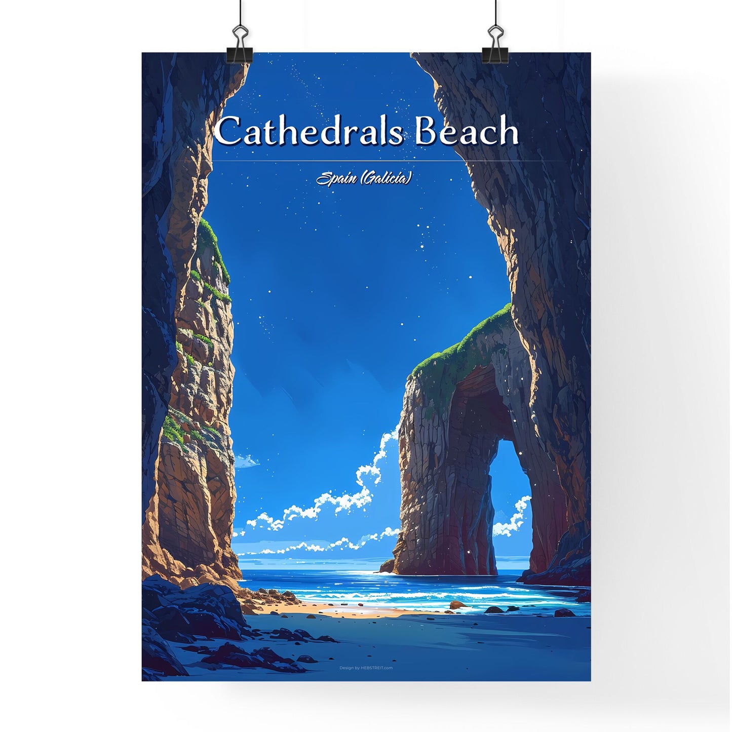 Cathedrals Beach, Spain (Galicia) - Art print of a rock formations on a beach Default Title