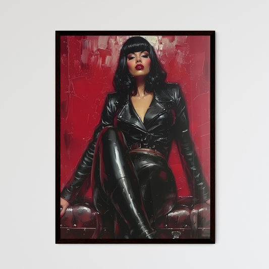Pin up style pin up art hollywood - Art print of a woman in a leather jacket Default Title