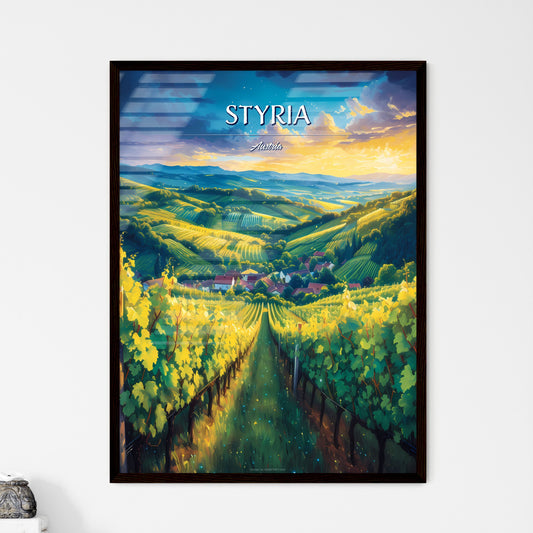 Styria, Austria - Art print of a landscape of a vineyard Default Title