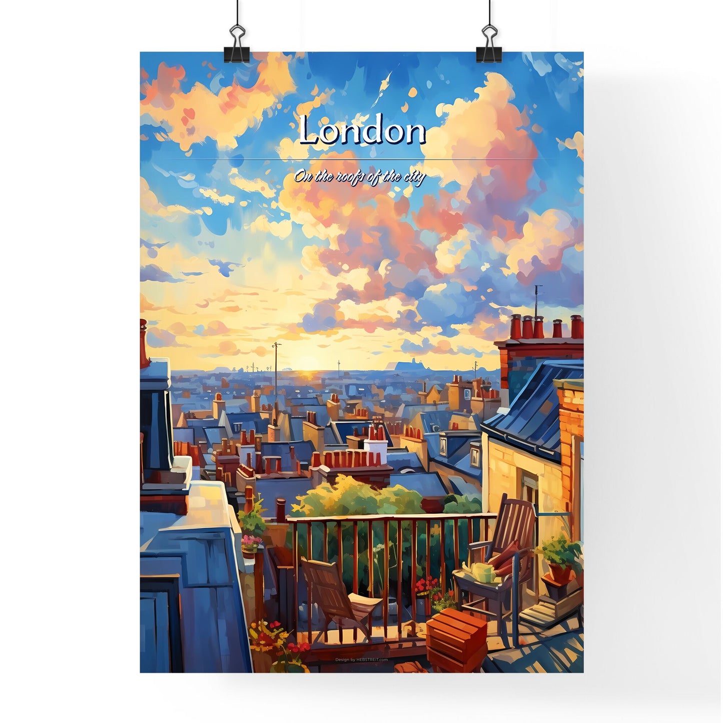 On the roofs of London, UK - Art print of a rooftops of a city Default Title
