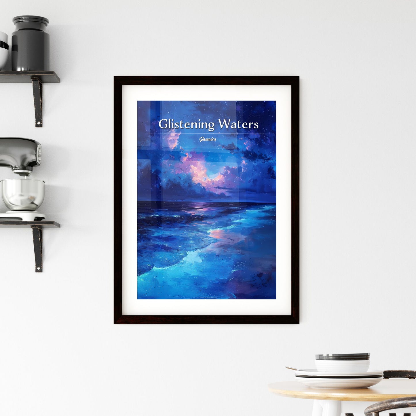 Glistening Waters Luminous Lagoon, Jamaica - Art print of a blue and purple sky over a body of water Default Title