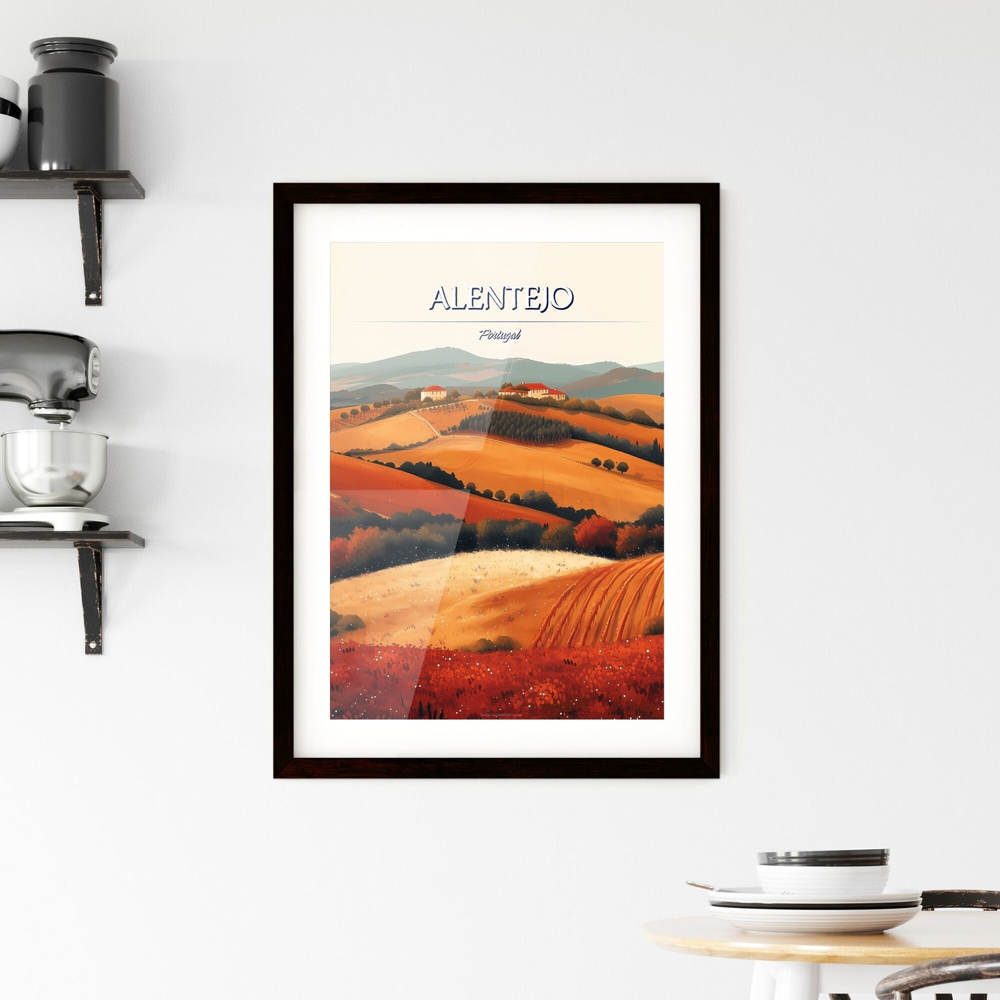 Alentejo, Portugal - Art print of a landscape with hills and trees Default Title