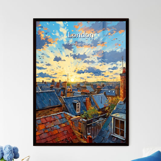 On the roofs of London, UK - Art print of a rooftops of a city during sunset Default Title