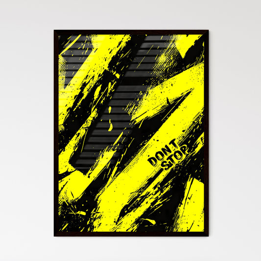 Repeated pattern of the word DONT STOP in hand-writting graffiti-style - Art print of a yellow and black background Default Title