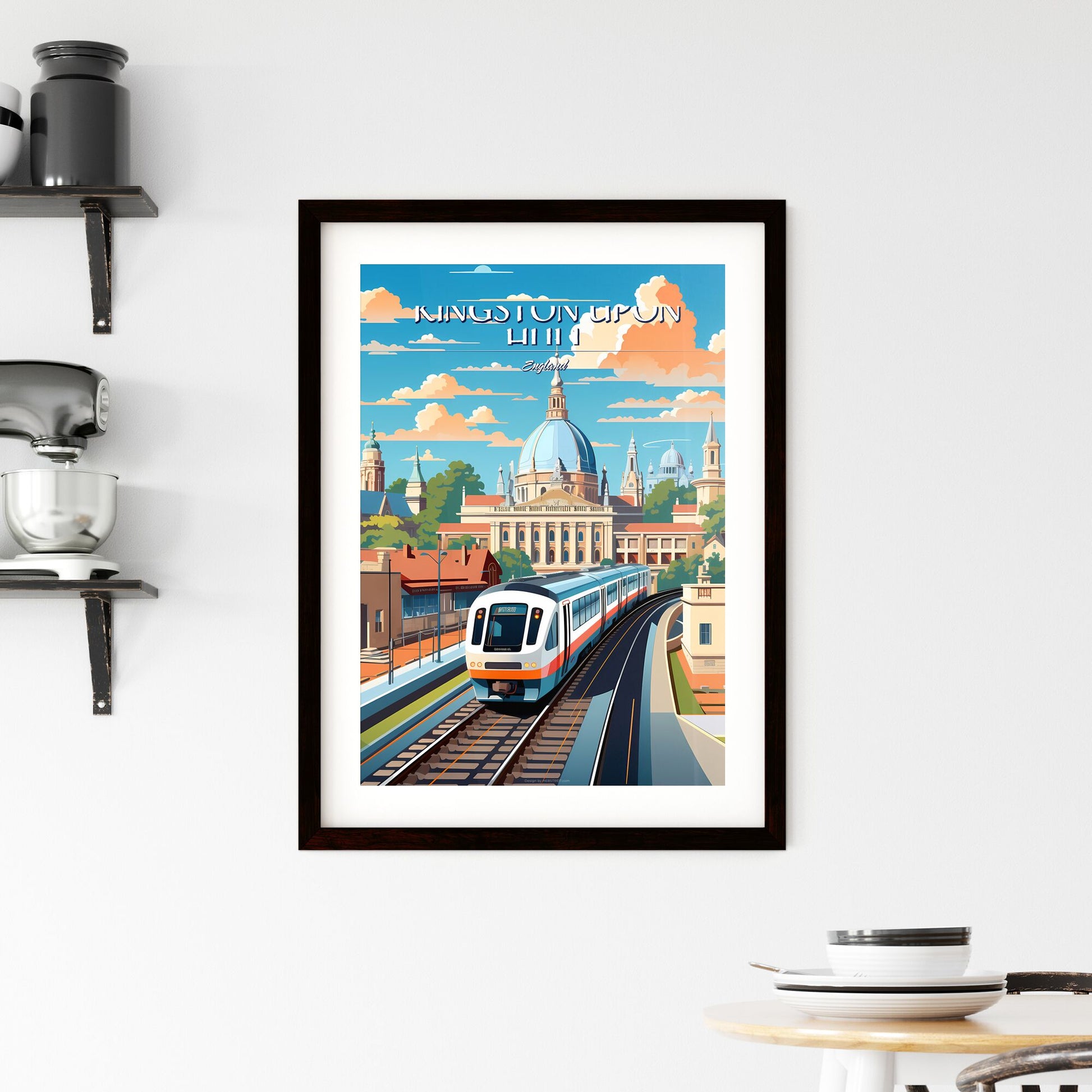 Kingston upon Hull, England - Art print of a train on the tracks Default Title