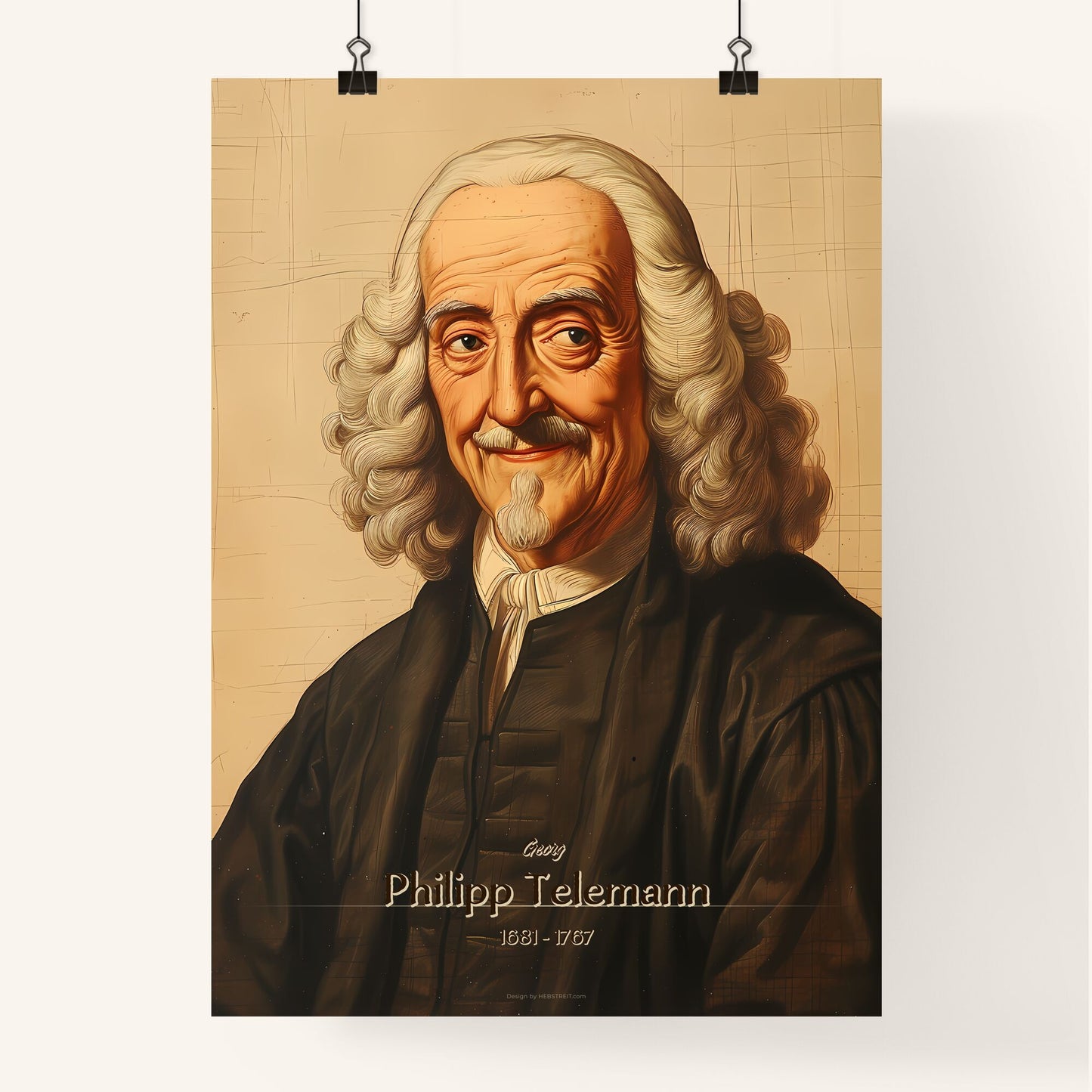 Georg, Philipp Telemann, 1681 - 1767, A Poster of a portrait of a man Default Title