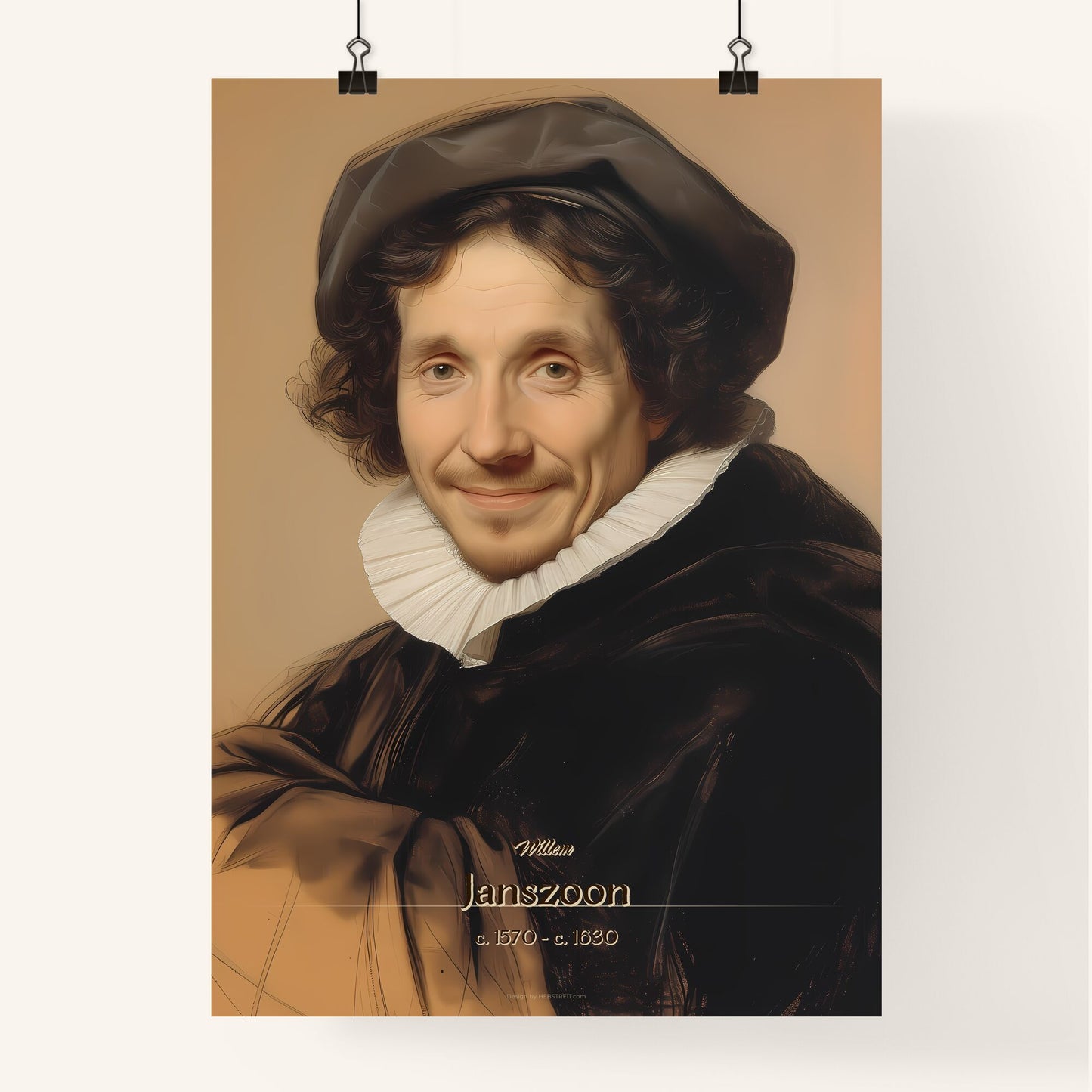 Willem, Janszoon, c. 1570 - c. 1630, A Poster of a man in a black hat Default Title