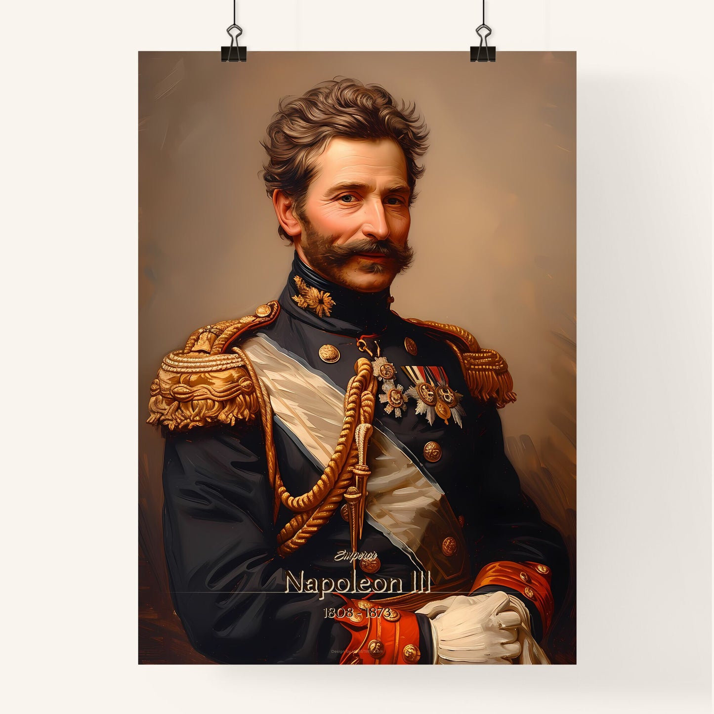 Emperor, Napoleon III, 1808 - 1873, A Poster of a man in a military uniform Default Title