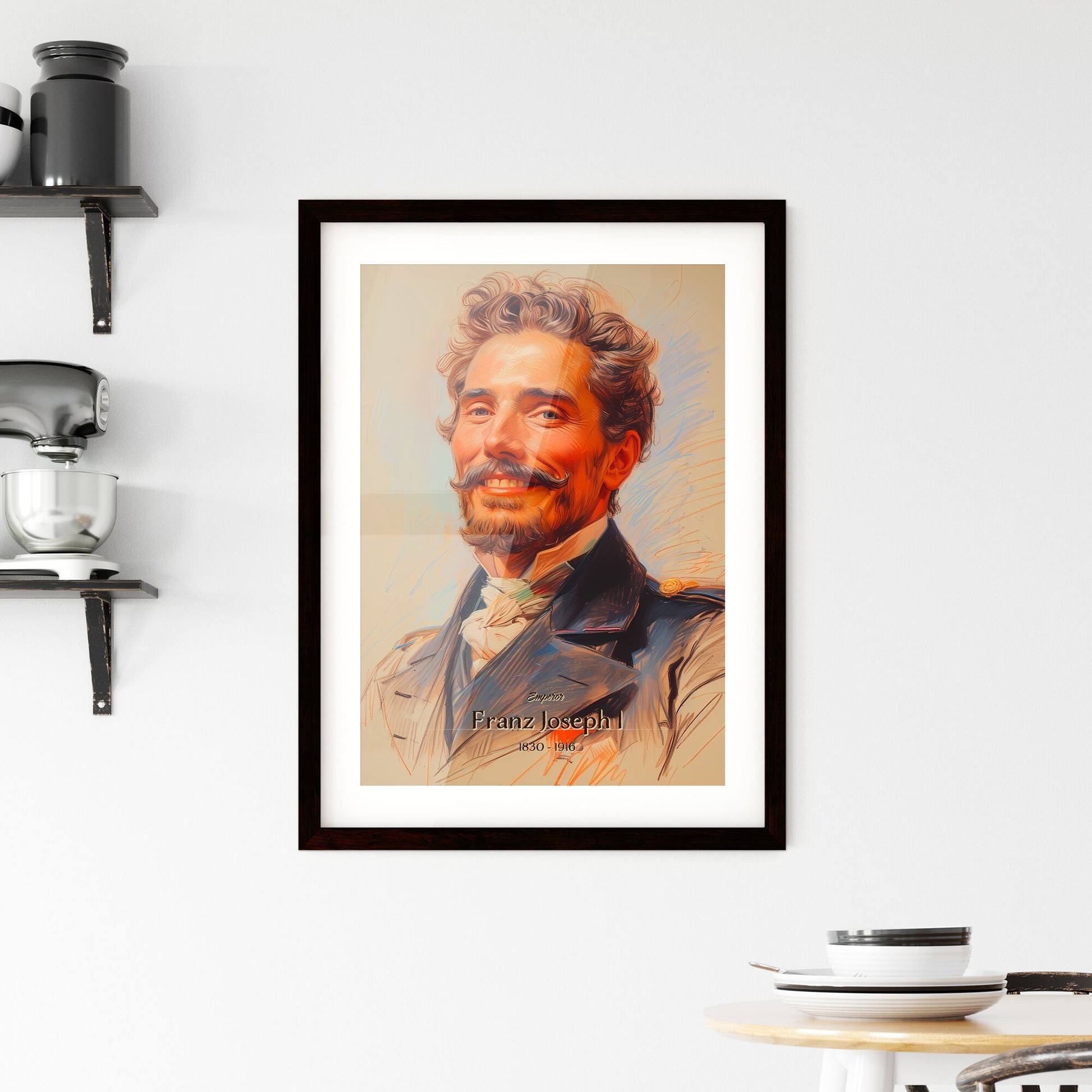 Emperor, Franz Joseph I, 1830 - 1916, A Poster of a man with a mustache smiling Default Title