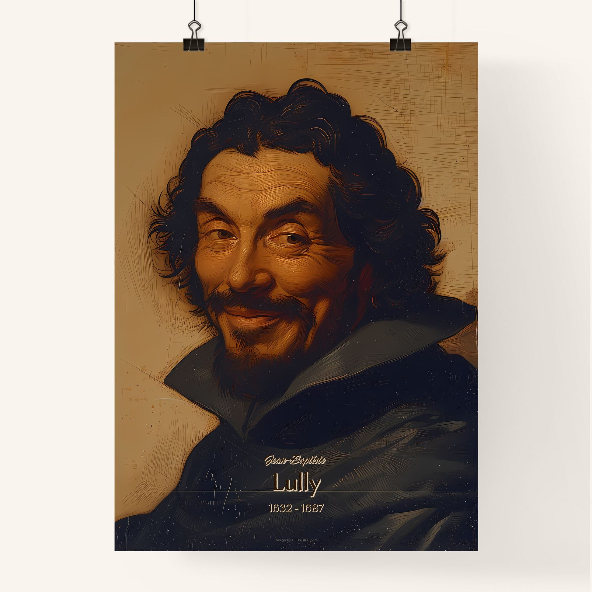 Jean-Baptiste, Lully, 1632 - 1687, A Poster of a man with a beard and mustache Default Title