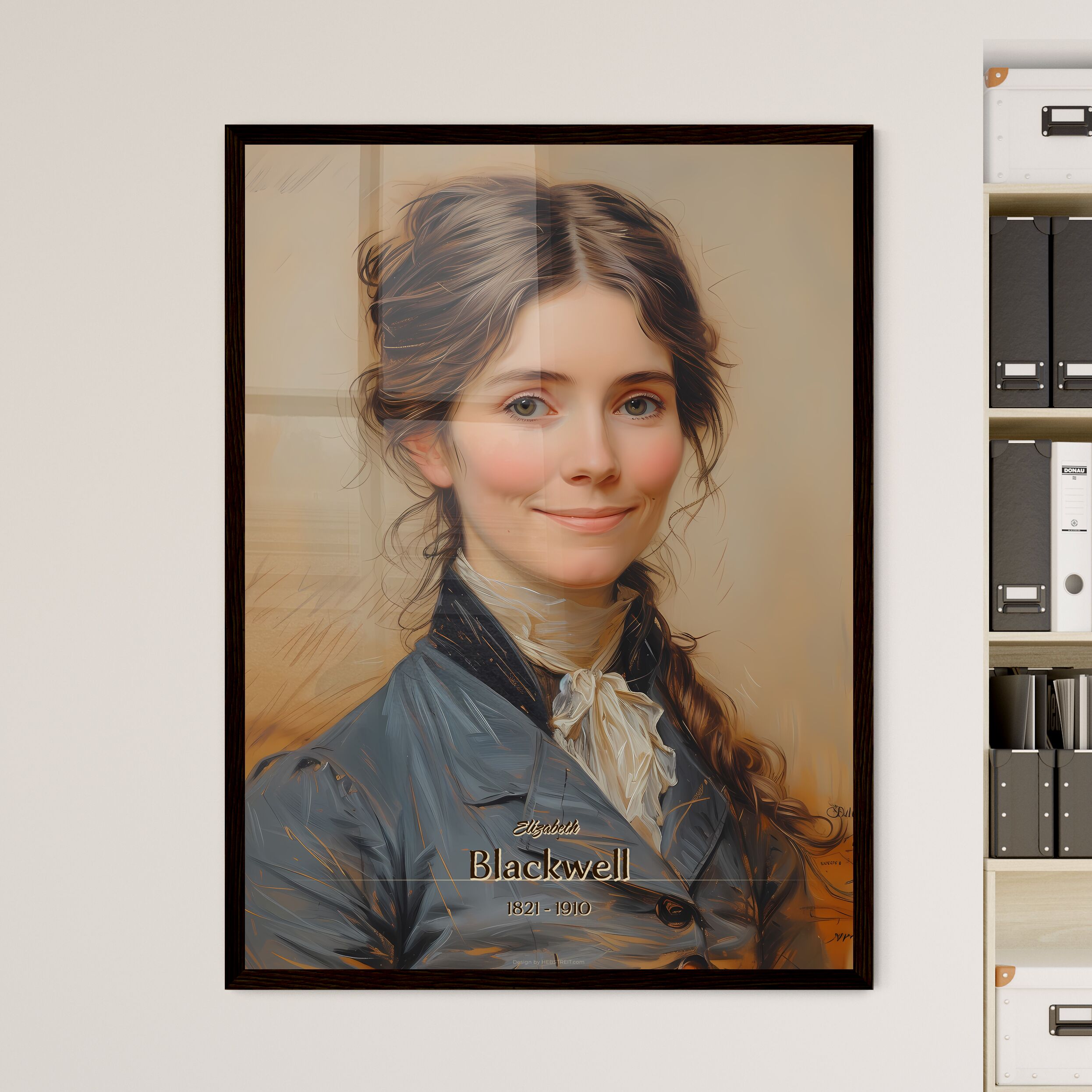 Elizabeth Blackwell 1821 1910 A Poster Of A Woman With A Braided Hair By Hebstreit 2513