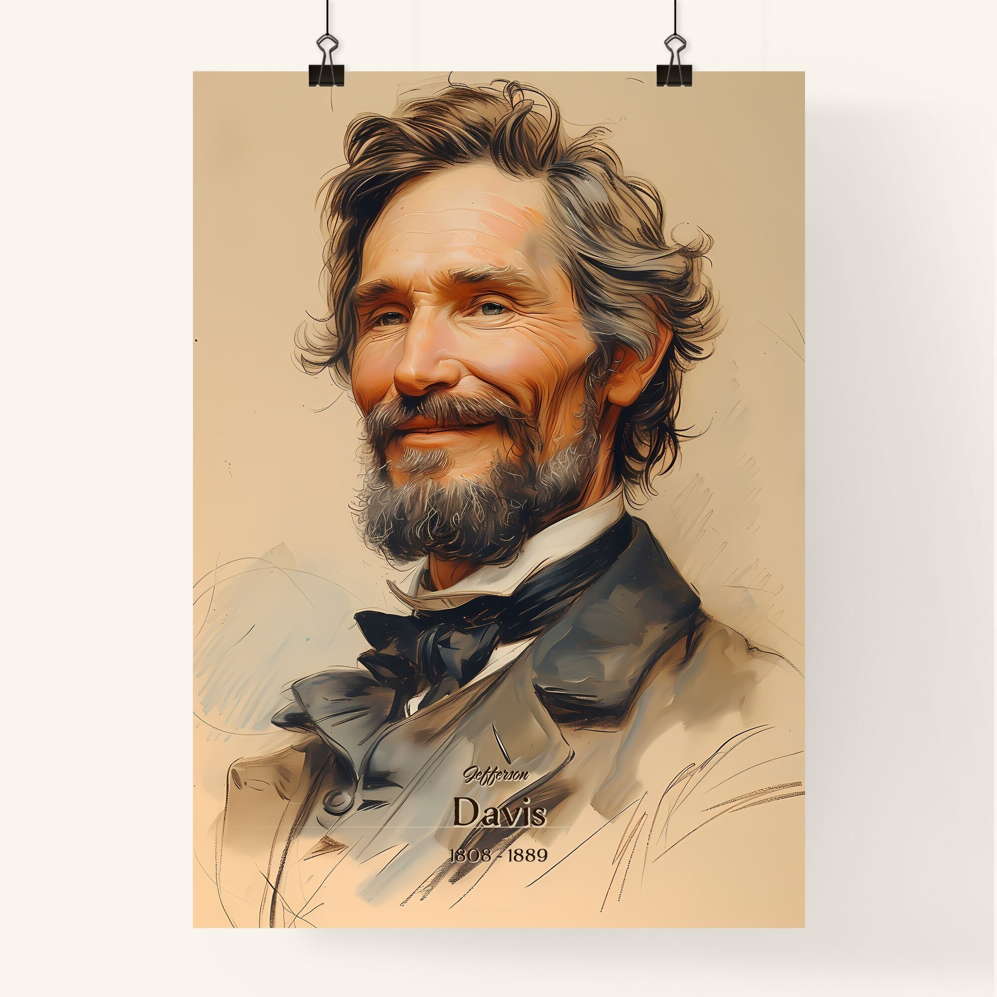 Jefferson, Davis, 1808 - 1889, A Poster of a man with a beard Default Title