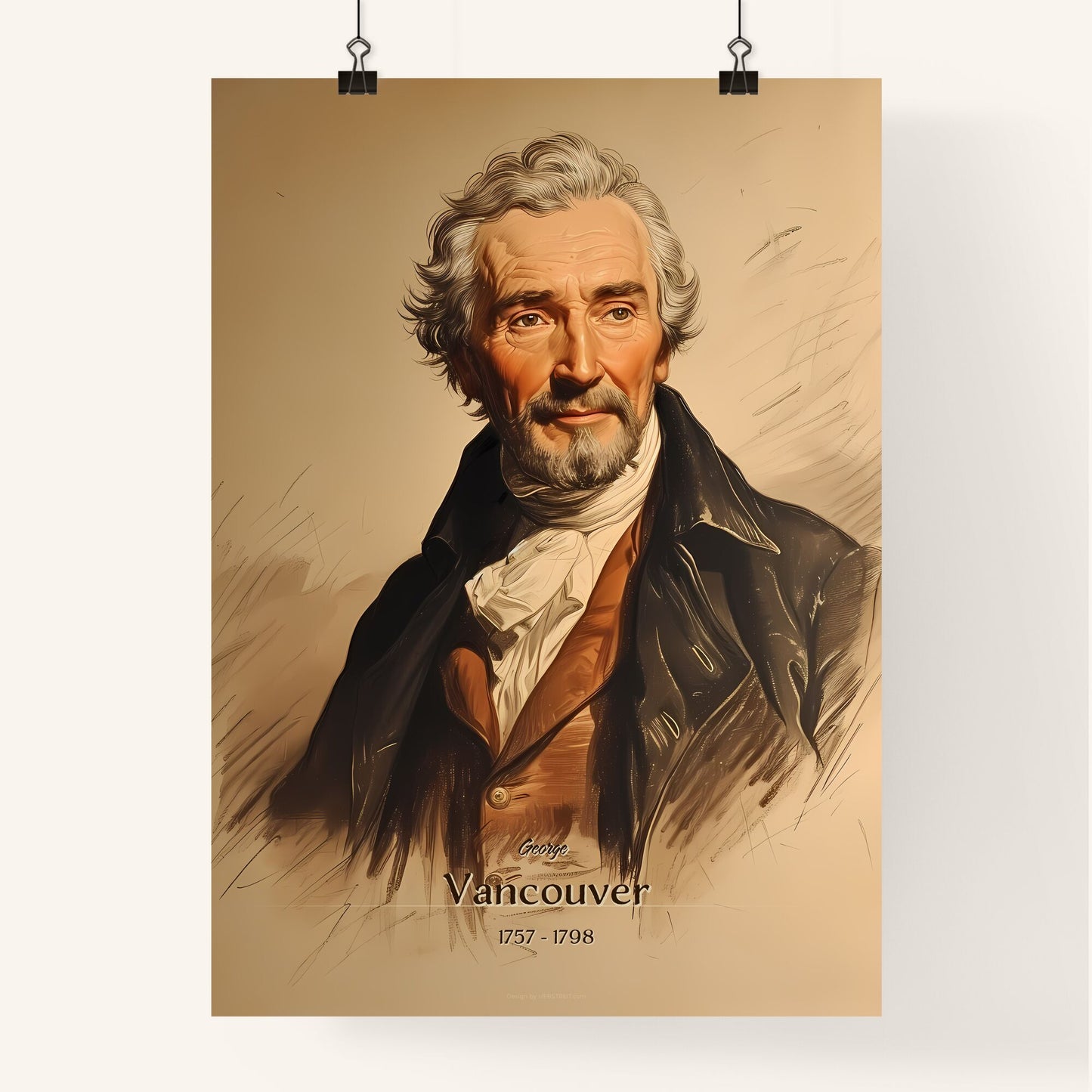 George, Vancouver, 1757 - 1798, A Poster of a man with a beard Default Title