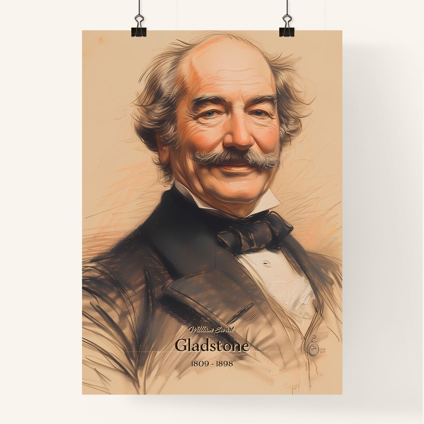 William Ewart, Gladstone, 1809 - 1898, A Poster of a man with a mustache Default Title