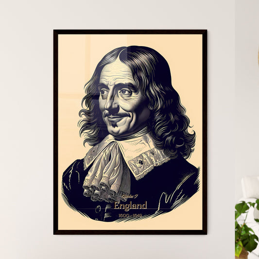 Charles I, England, 1600 - 1649, A Poster of a man with long hair and a ruffled collar Default Title