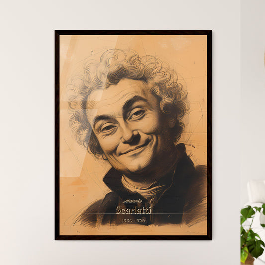 Alessandro, Scarlatti, 1660 - 1725, A Poster of a drawing of a man smiling Default Title