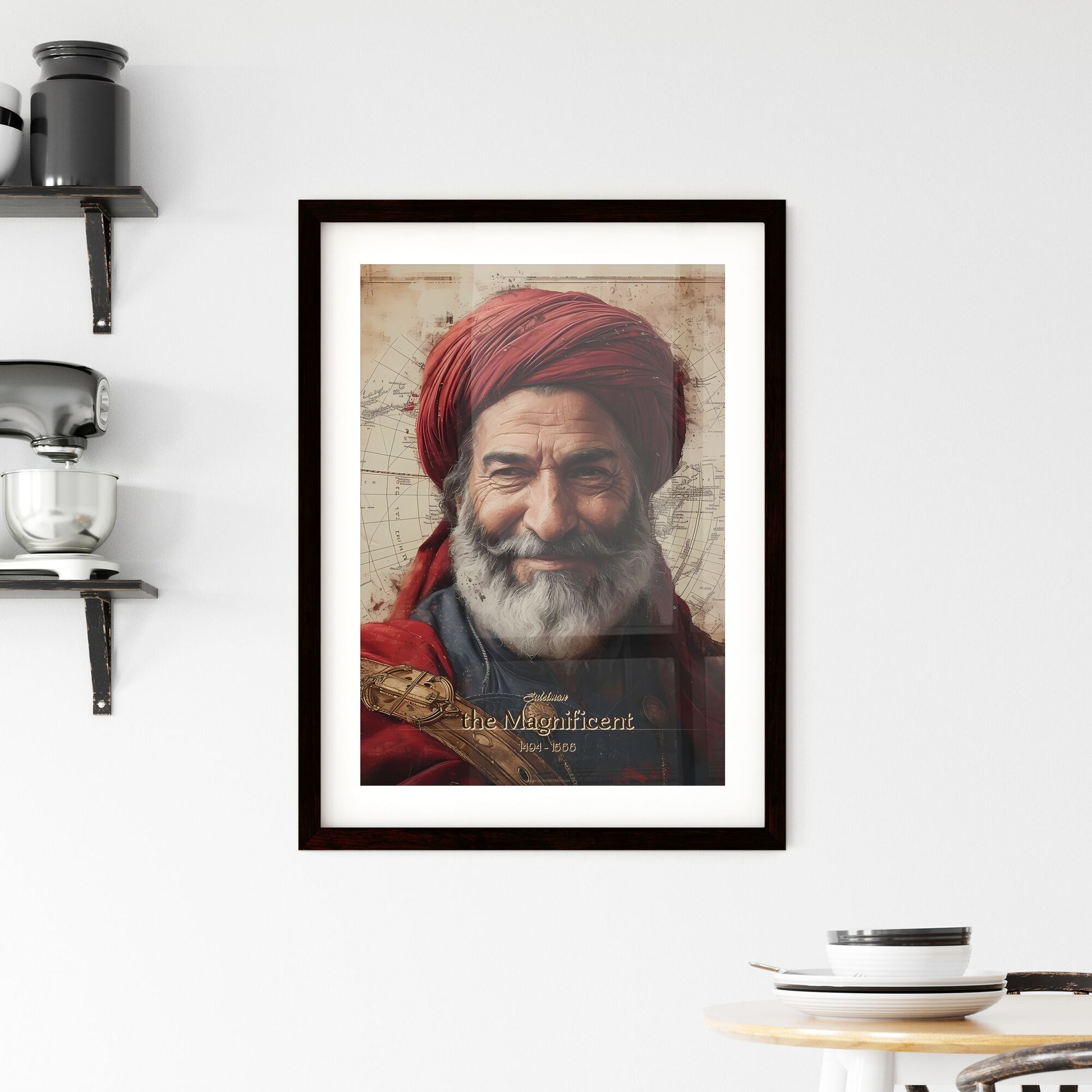 Suleiman, the Magnificent, 1494 - 1566, A Poster of a man wearing a red turban and a belt Default Title
