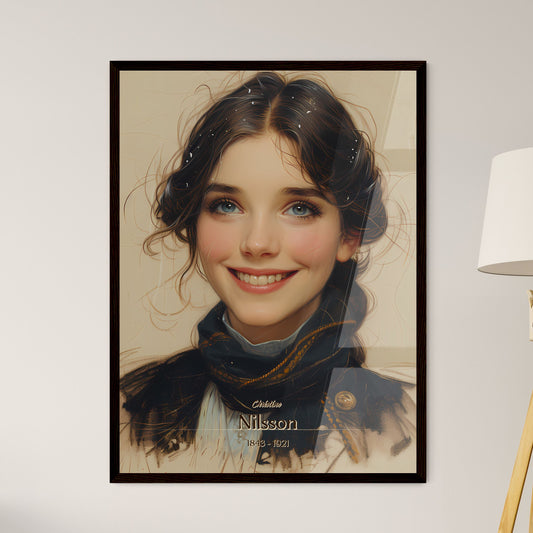 Christine, Nilsson, 1843 - 1921, A Poster of a woman smiling with a scarf Default Title