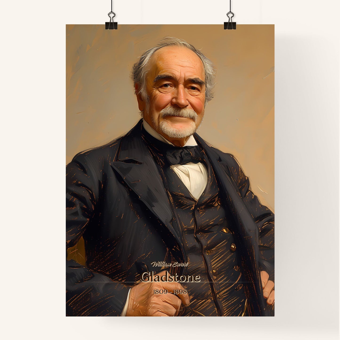 William Ewart, Gladstone, 1809 - 1898, A Poster of a man in a suit Default Title