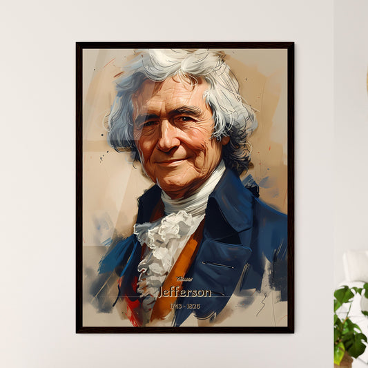 Thomas, Jefferson, 1743 - 1826, A Poster of a man with white hair and a ruffled shirt Default Title