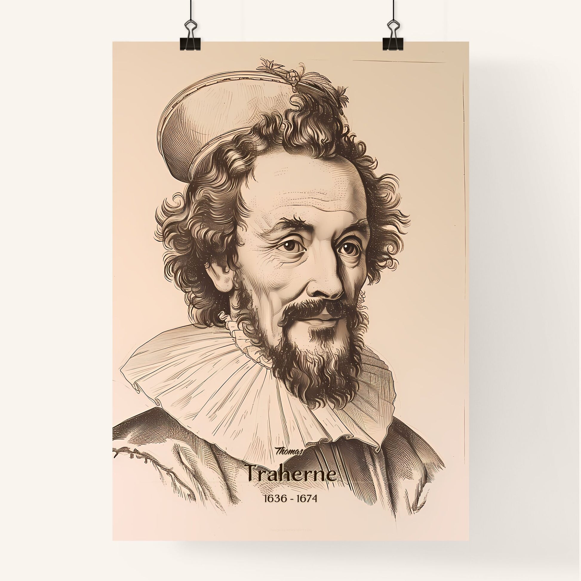 Thomas, Traherne, 1636 - 1674, A Poster of a drawing of a man with a beard Default Title