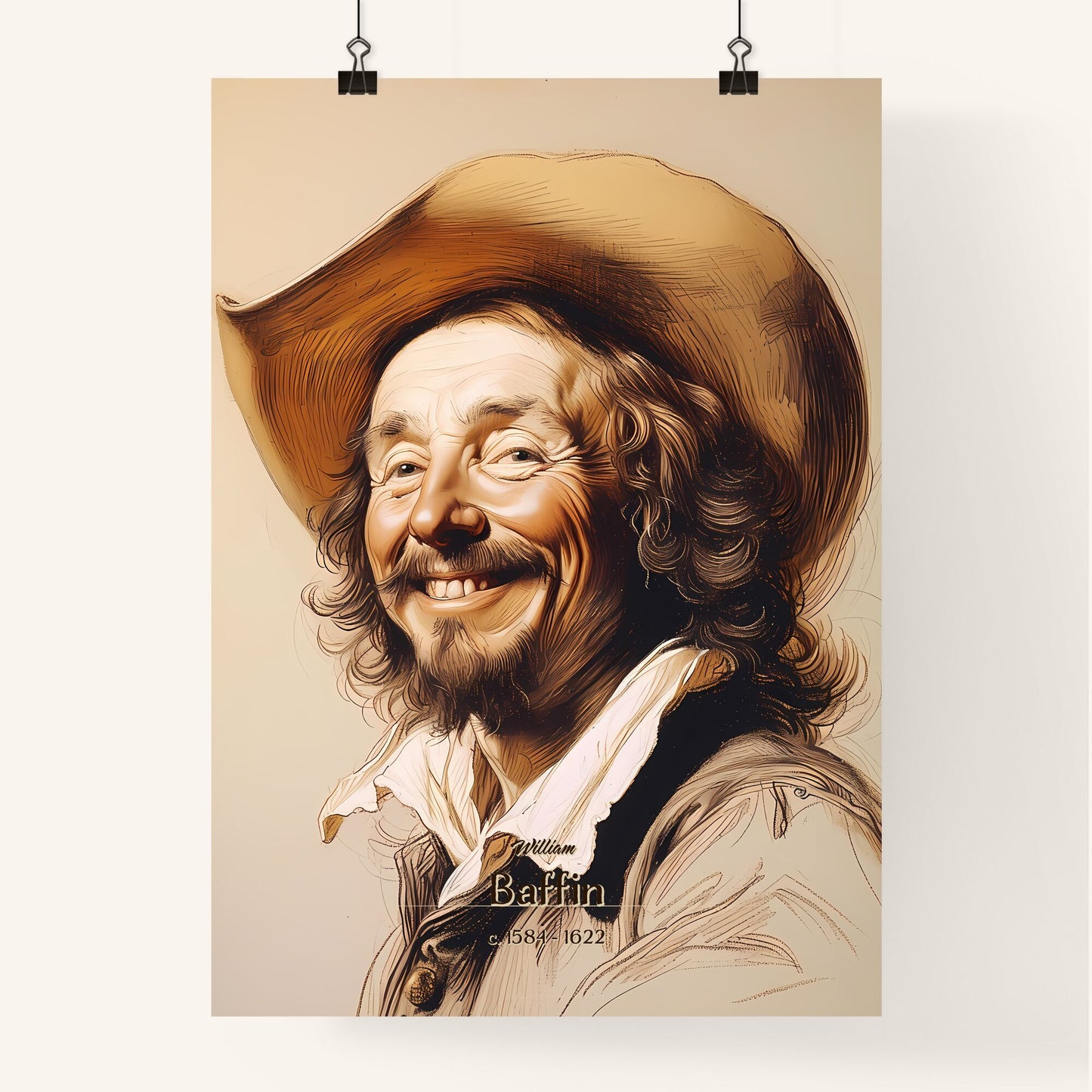 William, Baffin, c. 1584 - 1622, A Poster of a man wearing a cowboy hat Default Title