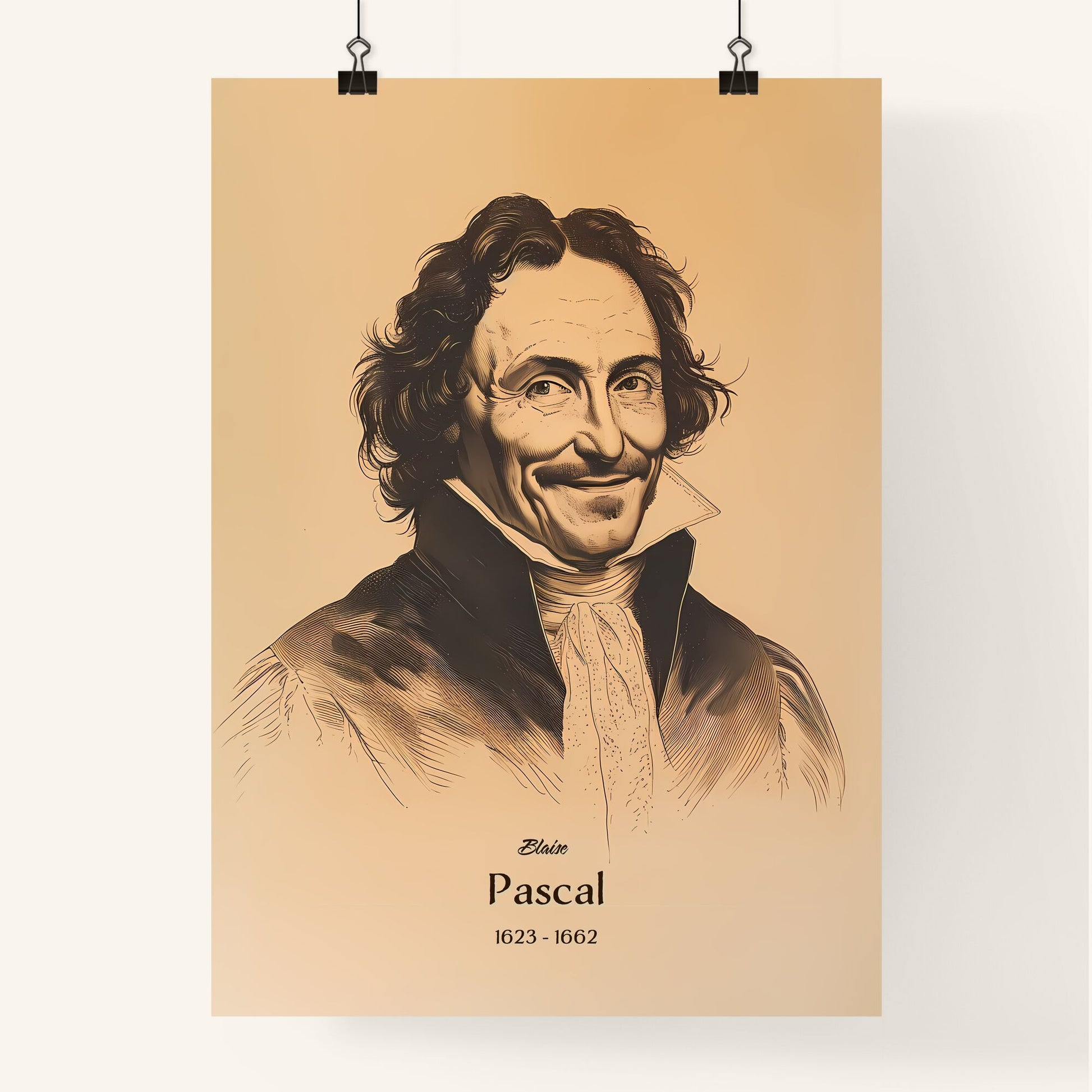 Blaise, Pascal, 1623 - 1662, A Poster of a portrait of a man Default Title