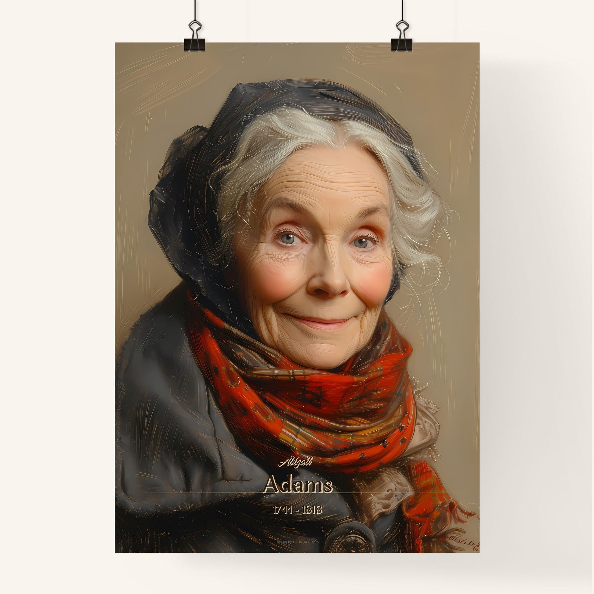 Abigail, Adams, 1744 - 1818, A Poster of a woman with white hair and a scarf Default Title