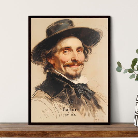 William, Baffin, c. 1584 - 1622, A Poster of a man with a mustache wearing a hat Default Title