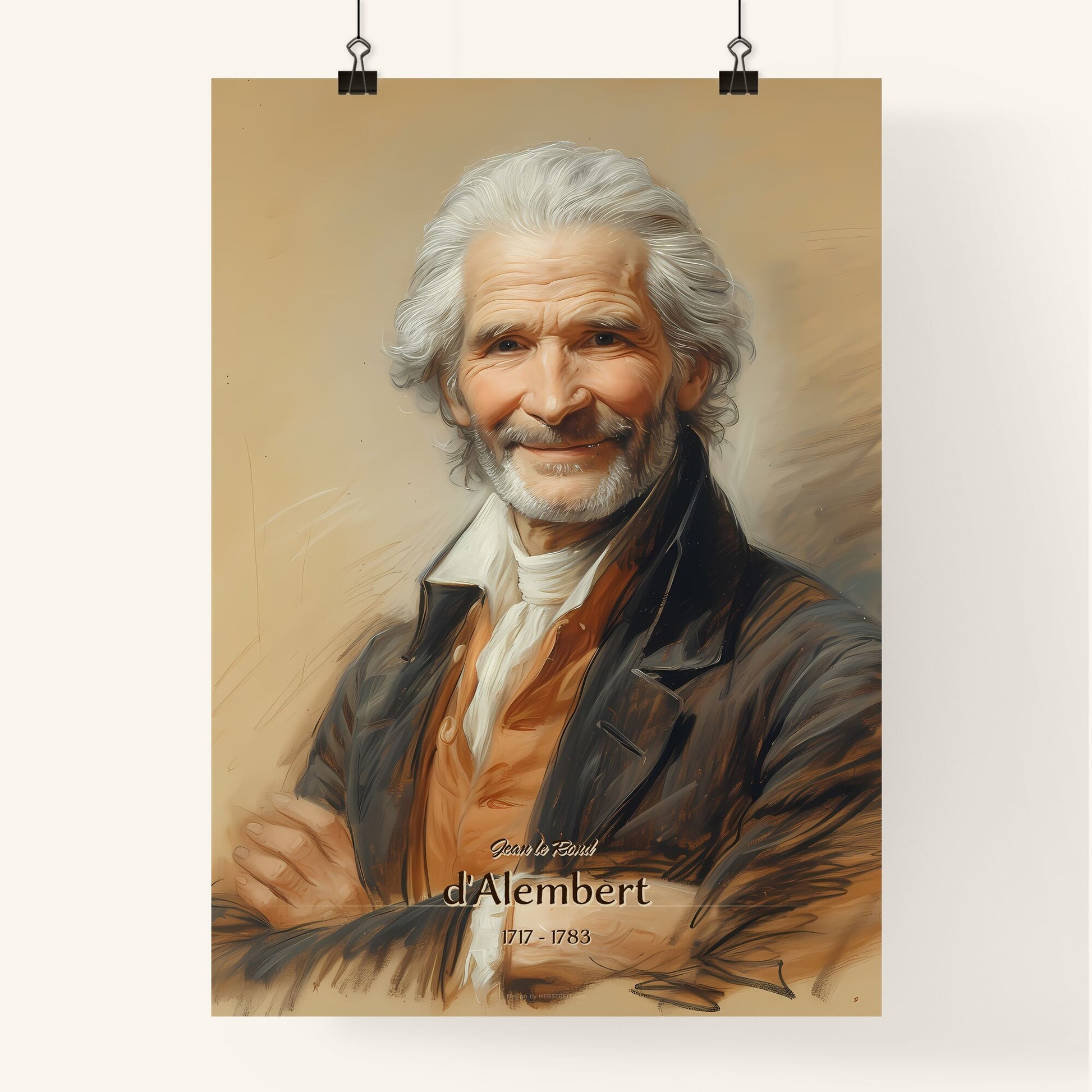 Jean le Rond, d'Alembert, 1717 - 1783, A Poster of a man with white hair and beard Default Title