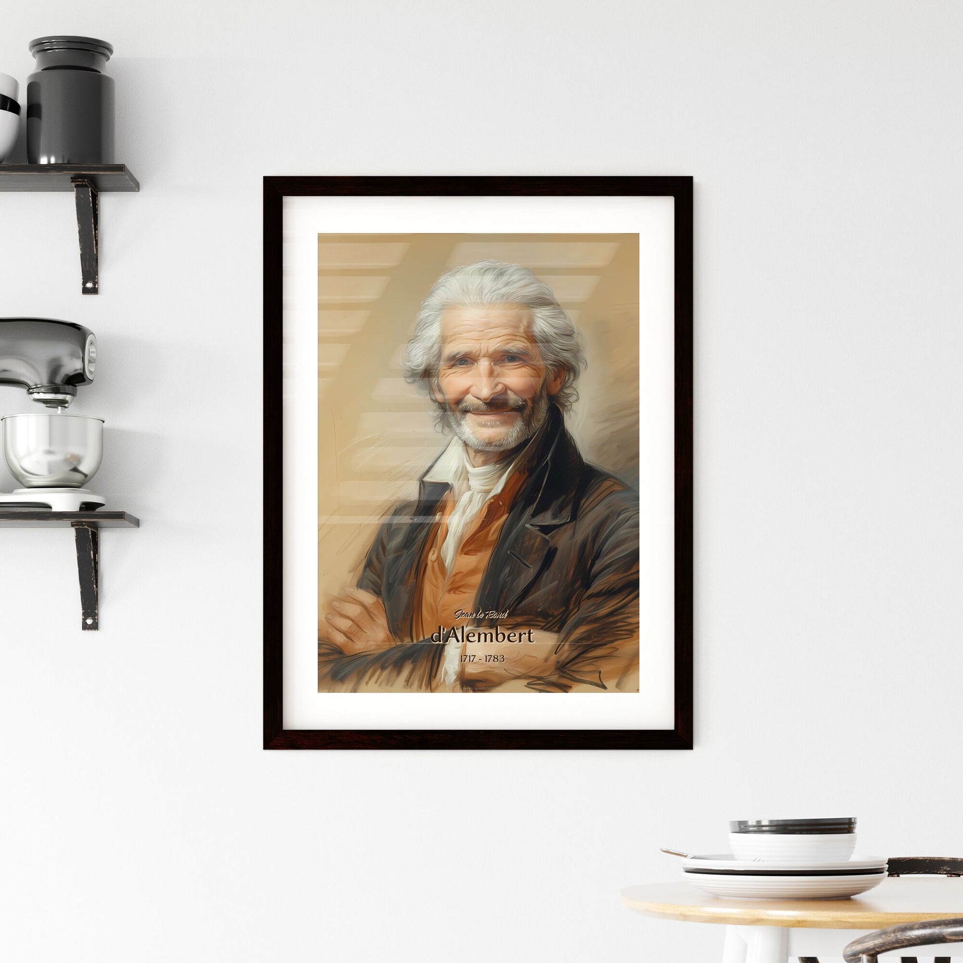 Jean le Rond, d'Alembert, 1717 - 1783, A Poster of a man with white hair and beard Default Title