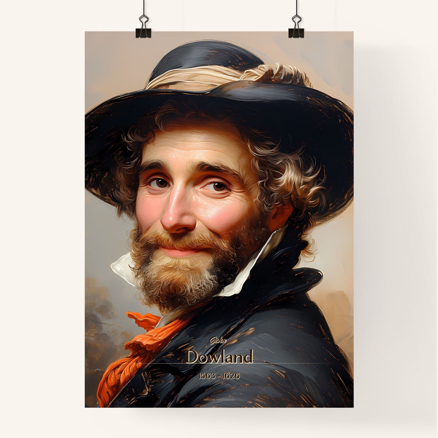 John, Dowland, 1563 - 1626, A Poster of a man with a hat Default Title