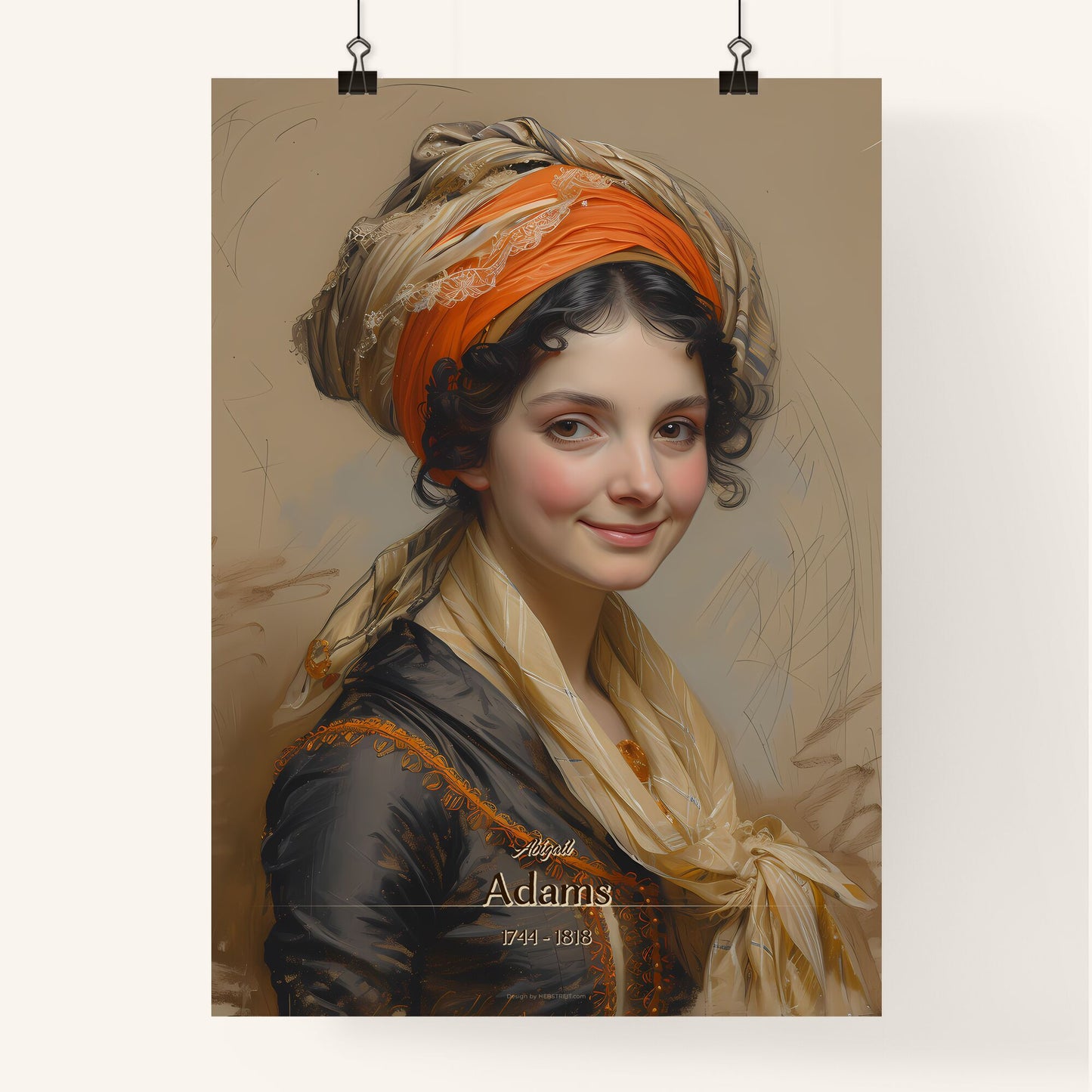 Abigail, Adams, 1744 - 1818, A Poster of a woman with a scarf and a turban Default Title
