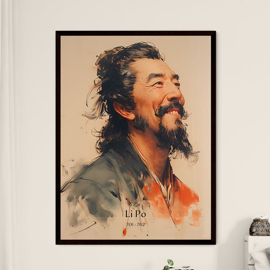 Li Bai, Li Po, 701 - 762, A Poster of a man with long hair and beard Default Title
