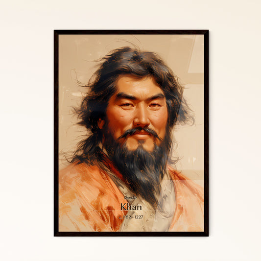 Genghis, Khan, c. 1162 - 1227, A Poster of a painting of a man with a long beard Default Title