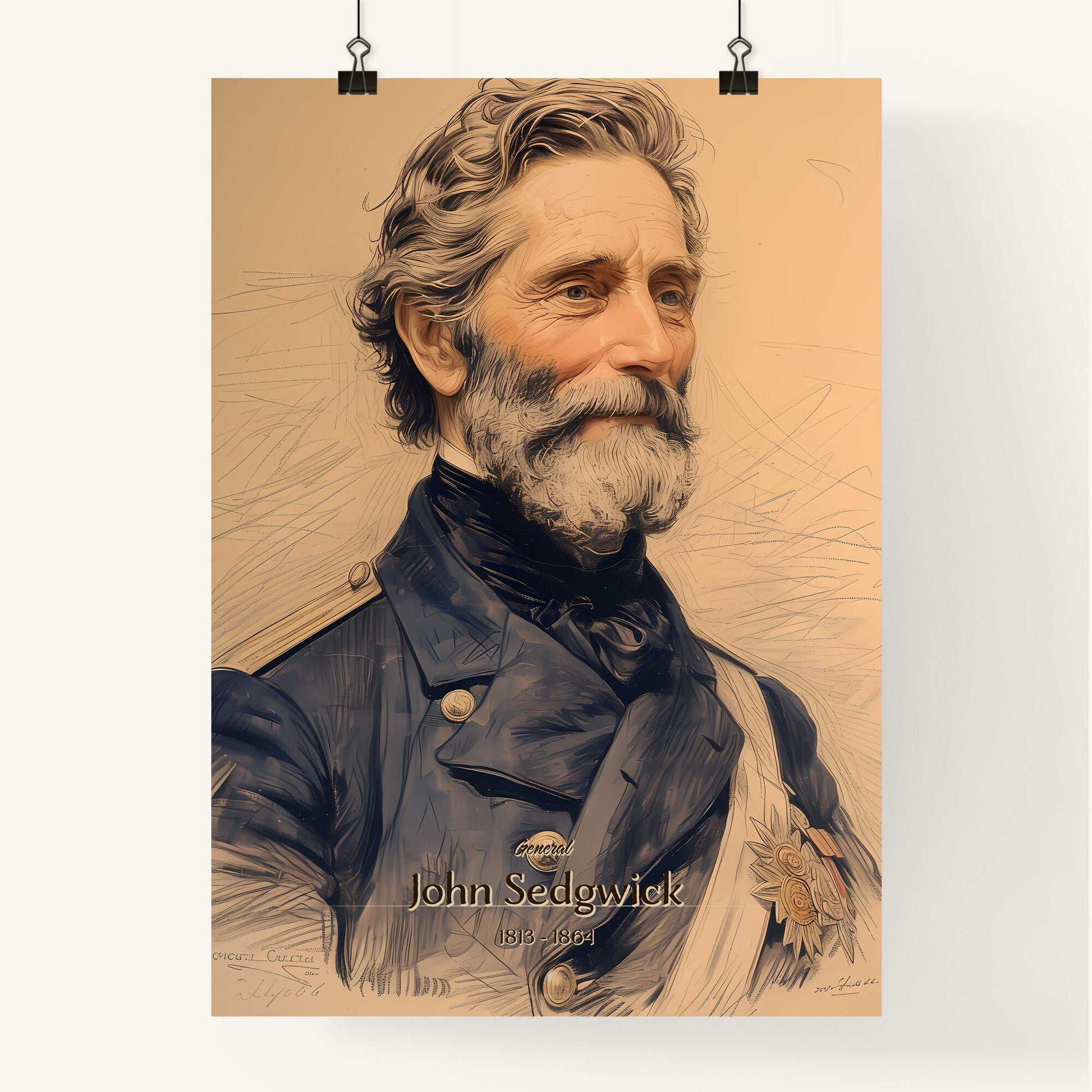 General, John Sedgwick, 1813 - 1864, A Poster of a man in a military uniform Default Title