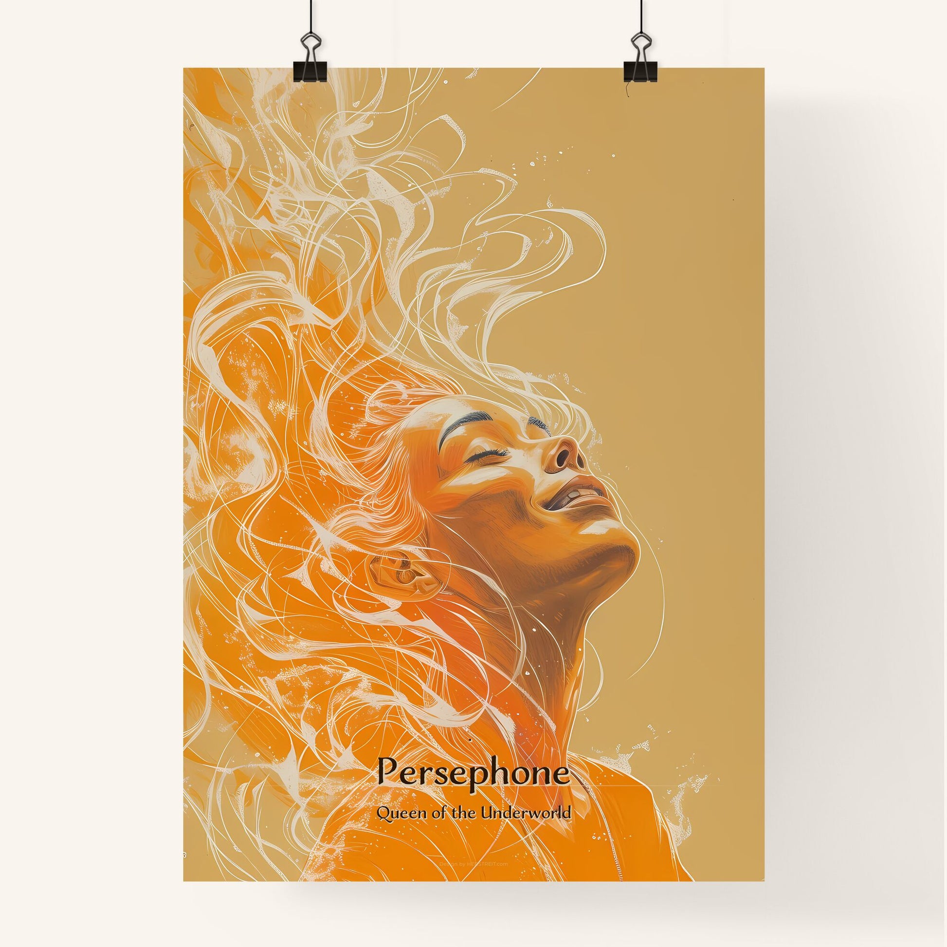 Persephone, Queen of the Underworld, A Poster of a woman with long hair and eyes closed Default Title