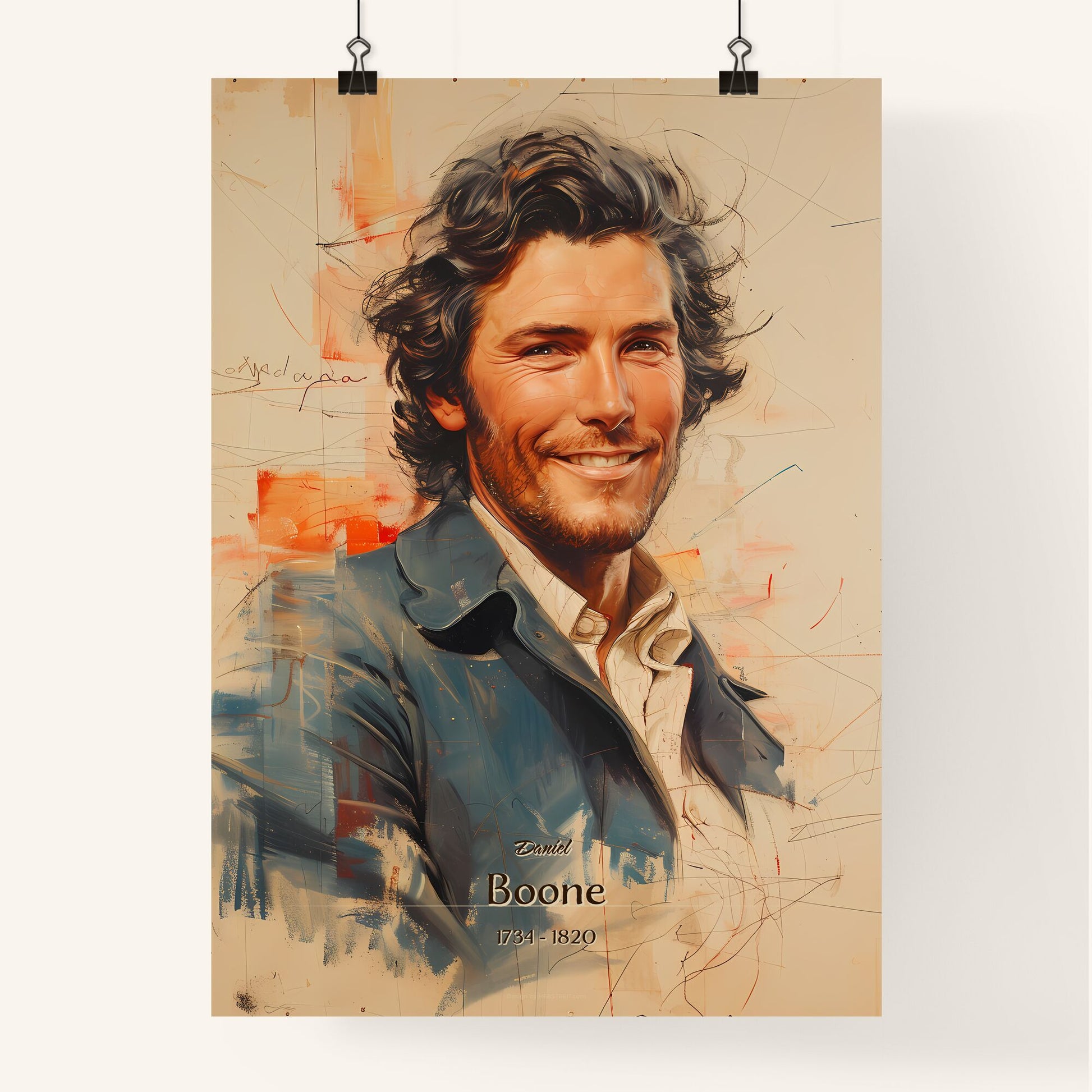 Daniel, Boone, 1734 - 1820, A Poster of a painting of a man smiling Default Title
