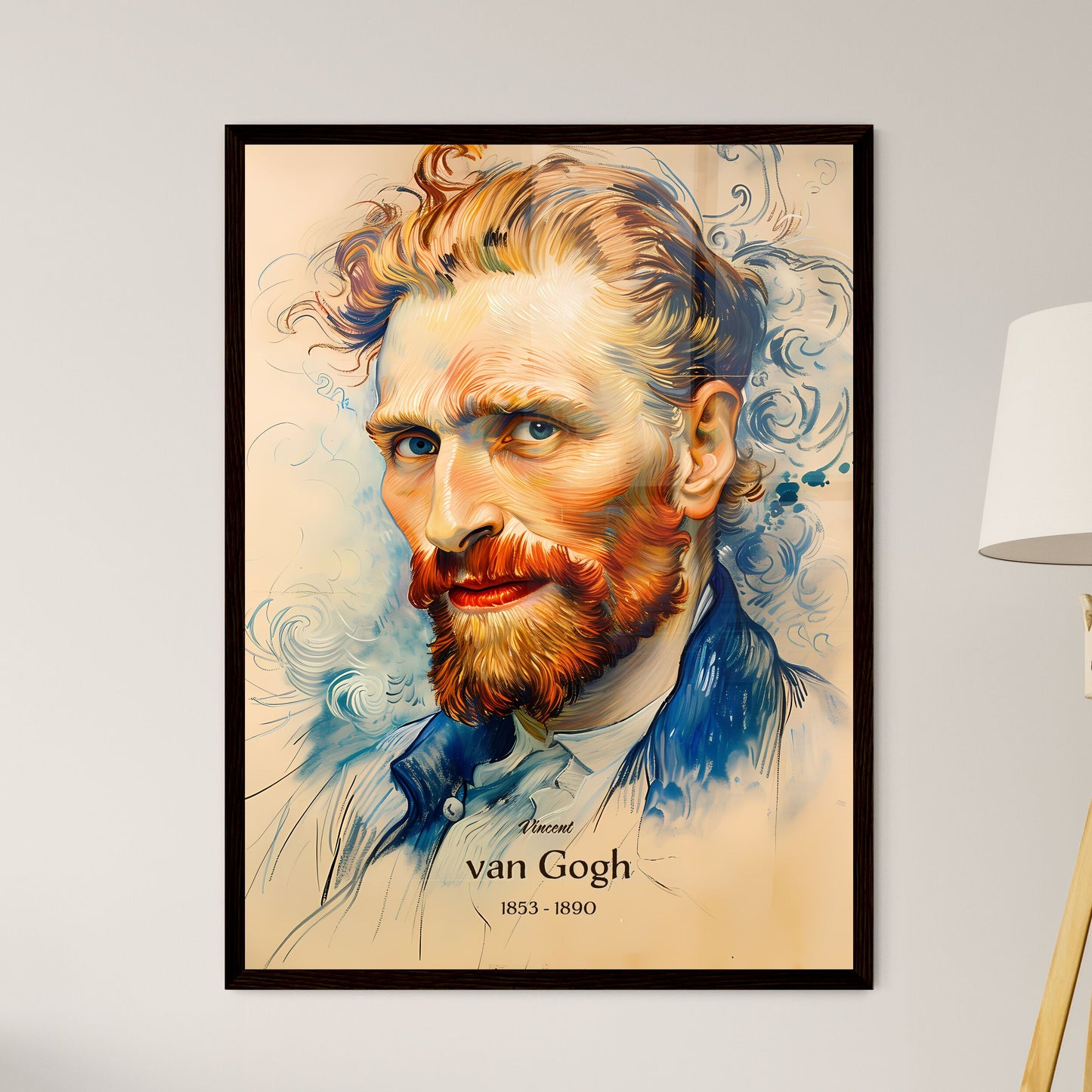 Vincent, van Gogh, 1853 - 1890, A Poster of a man with red beard and mustache Default Title