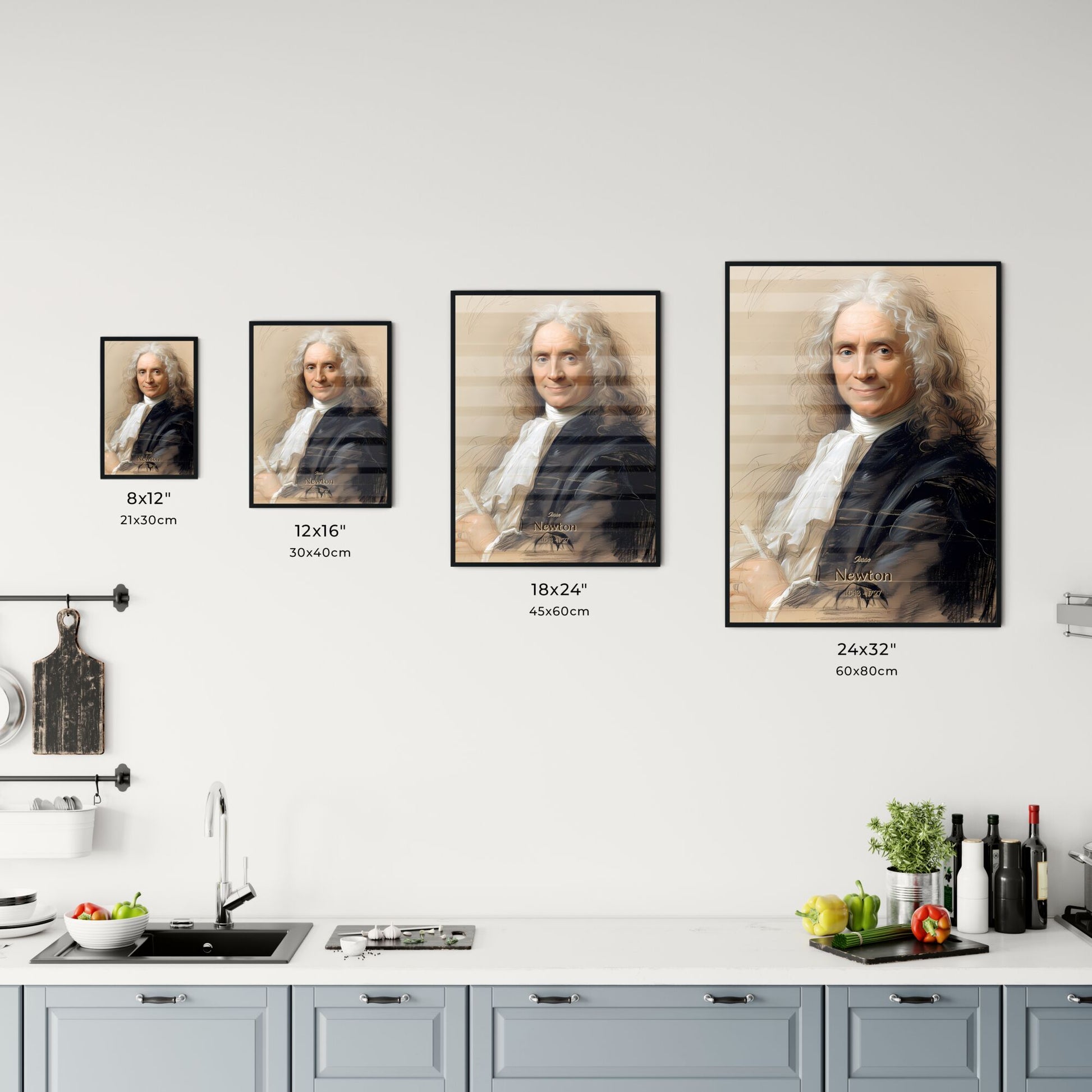 Isaac, Newton, 1643 - 1727, A Poster of a man with long white hair Default Title